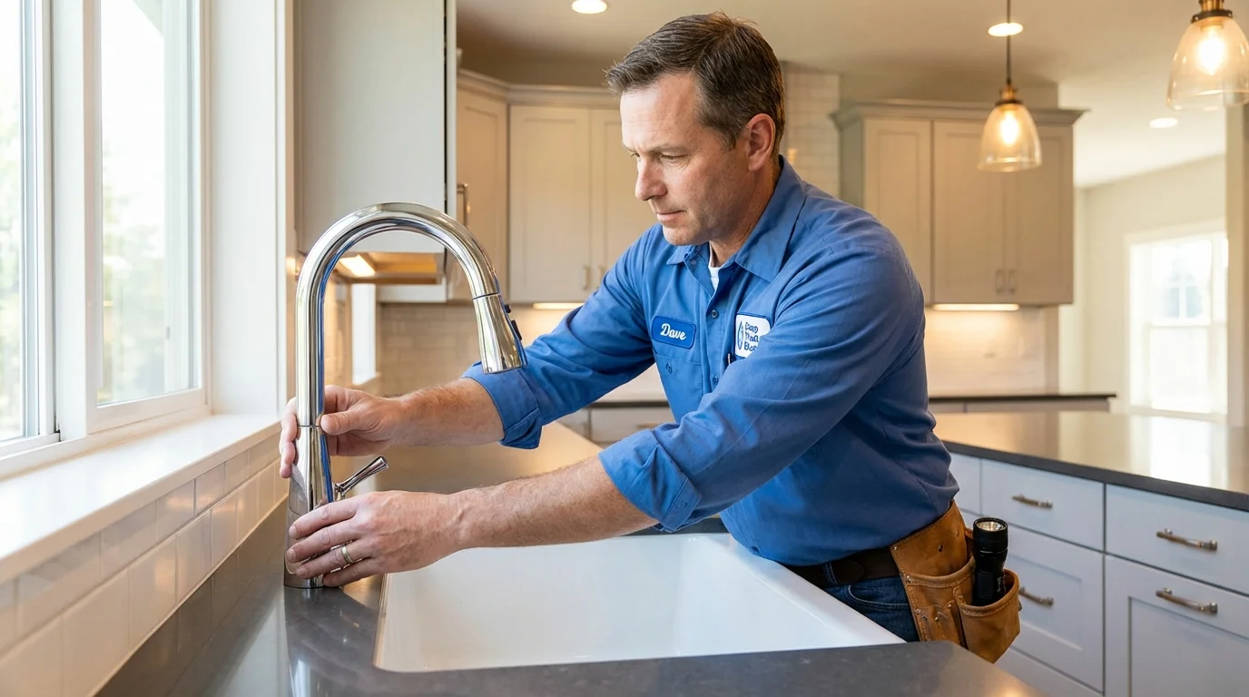 Kitchen faucet installation by Johns Plumbing LLC in Waretown
